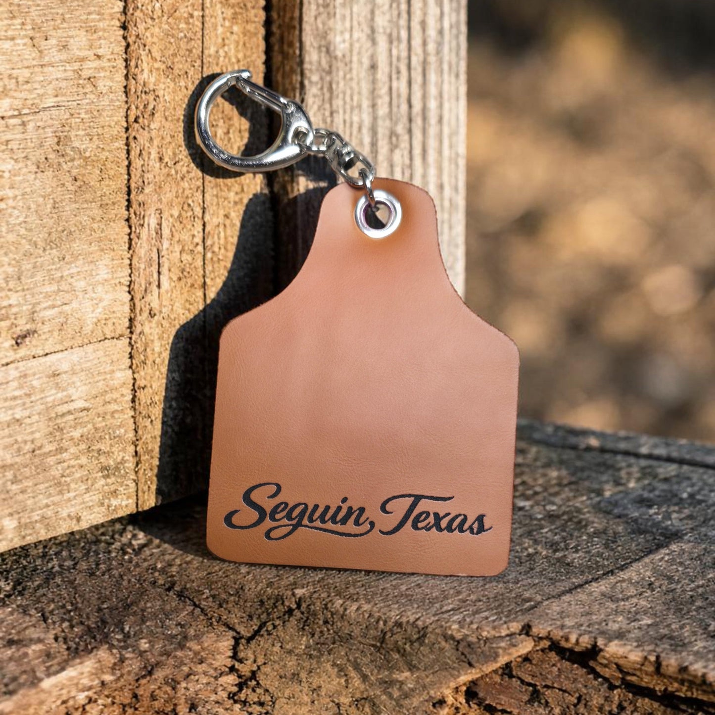 Texas Bluebonnet Keychain, Custom Zip Code & City State Laser Engraved Leatherette