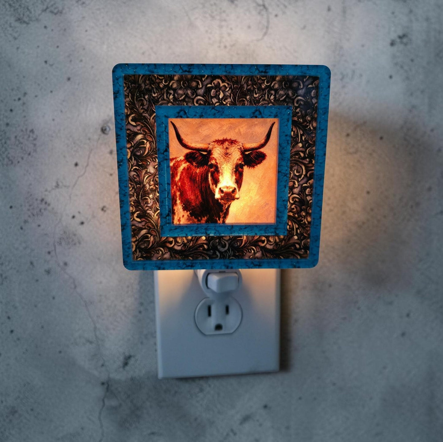 Longhorn Portrait Interchangeable Night Light Art Scene Insert