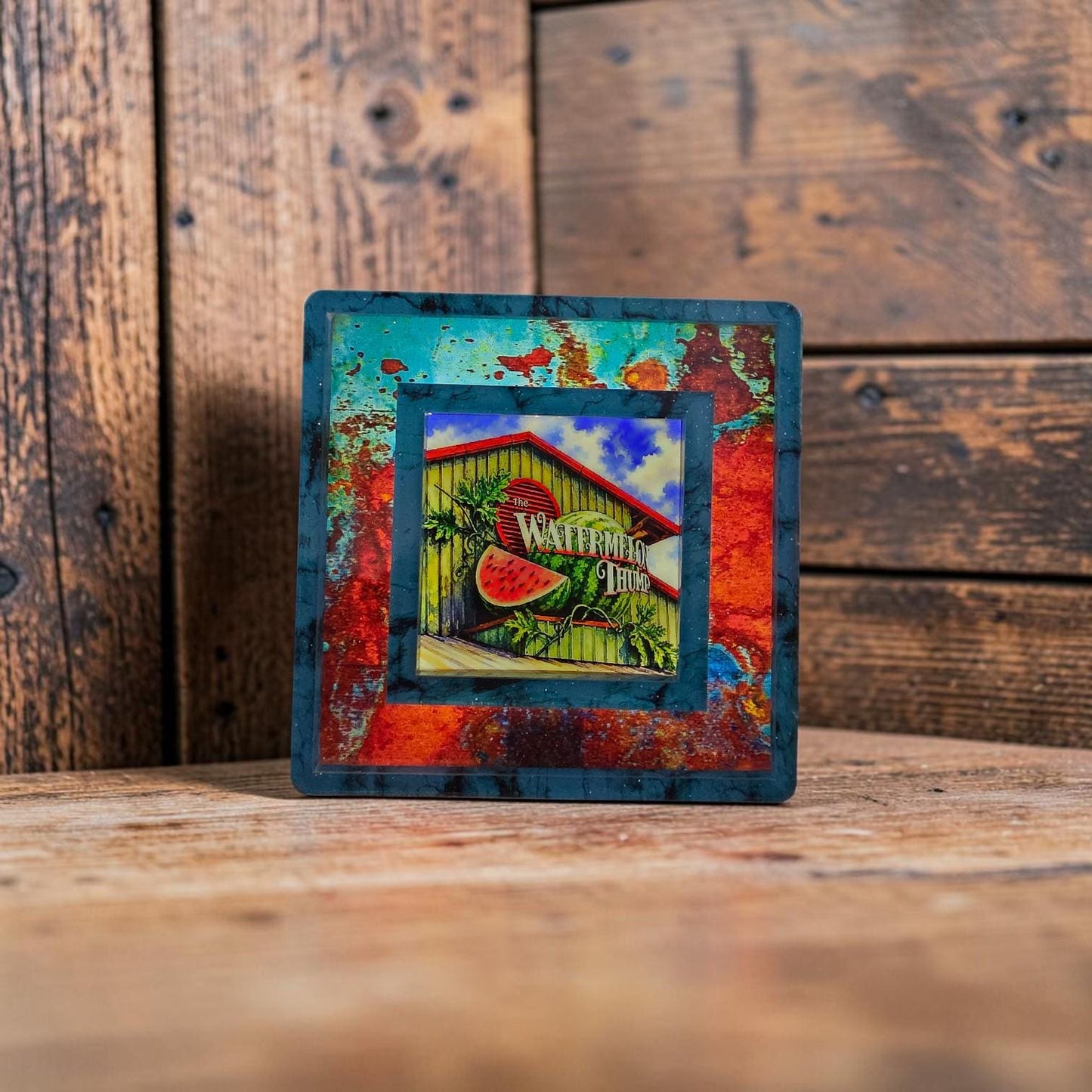 Luling Watermelon Thump Interchangeable Night Light Art Scene, Luling, Texas Festival, Watercolor Downtown Landmark