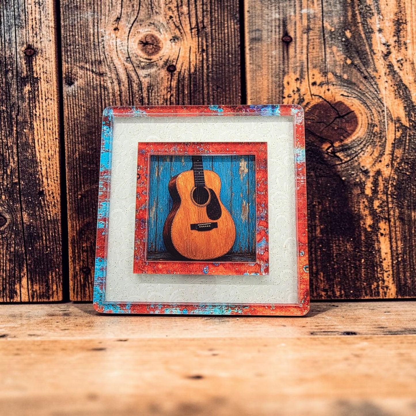 Copper Patina & White Scroll Interchangeable Night Light | Interchangeable Art