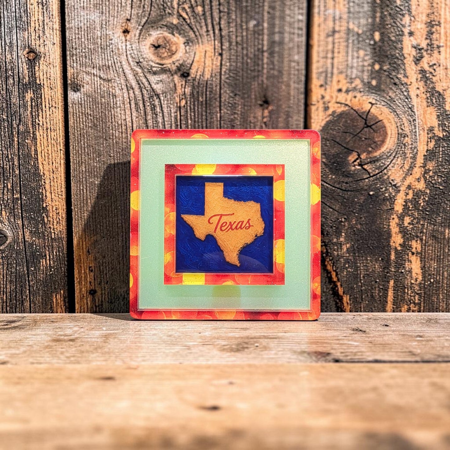 Western Orange Night Light Frame | Interchangeable Stardust & Bokeh Art