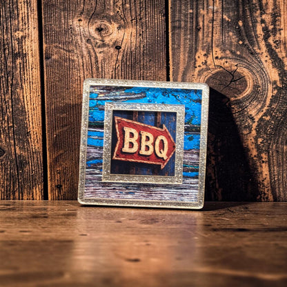 Western Interchangeable Night Light | Gold Sparkle & Rustic Blue Wood Western Decor