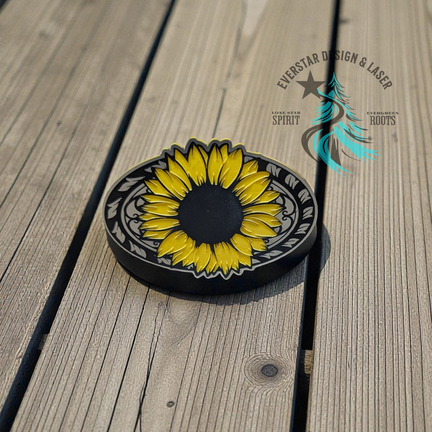 Country Sunflower Stainless Acrylic Patch
