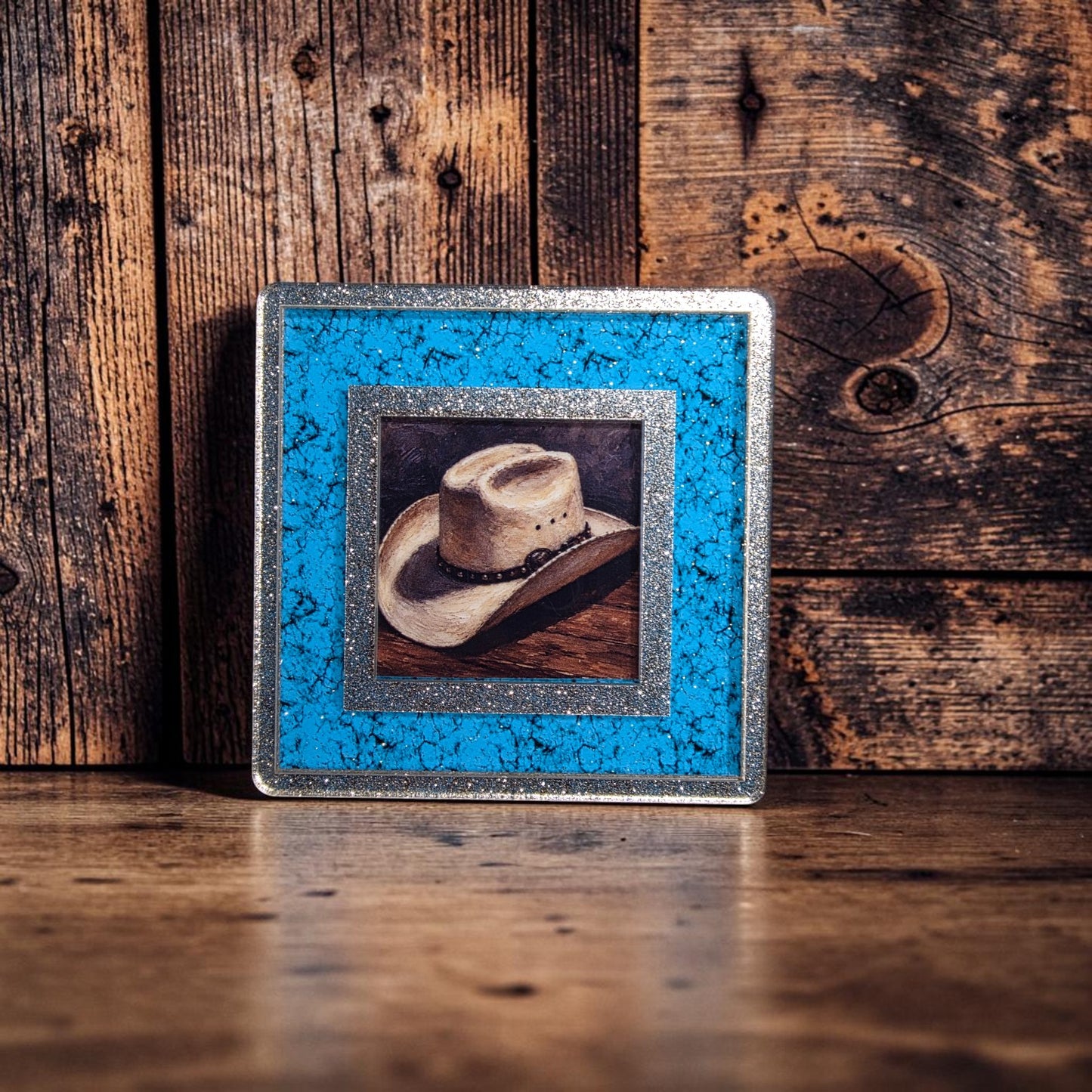 Gold Sparkle & Turquoise Interchangeable Night Light | Interchangeable Art