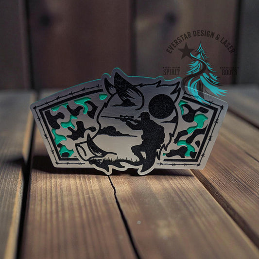 Hog Patrol Hunter Stainless Acrylic Patch