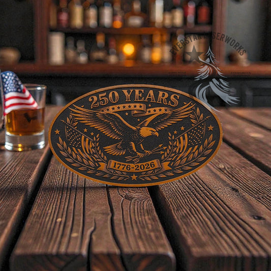 250 Years Freedom Eagle Wide Oval Leather Patch