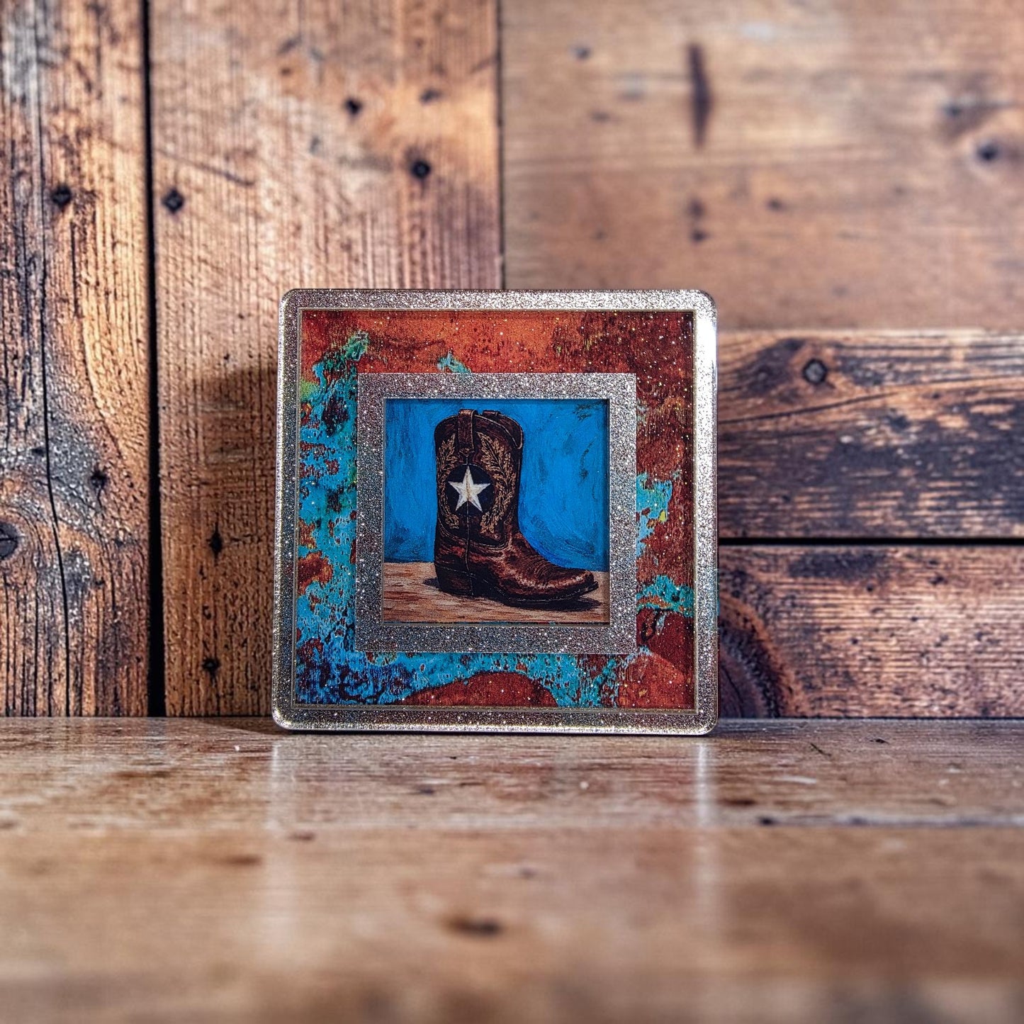 Gold Sparkle & Copper Patina Interchangeable Night Light | Interchangeable Art