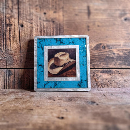 White Pearl & Turquoise Stone Interchangeable Night Light | Interchangeable Art