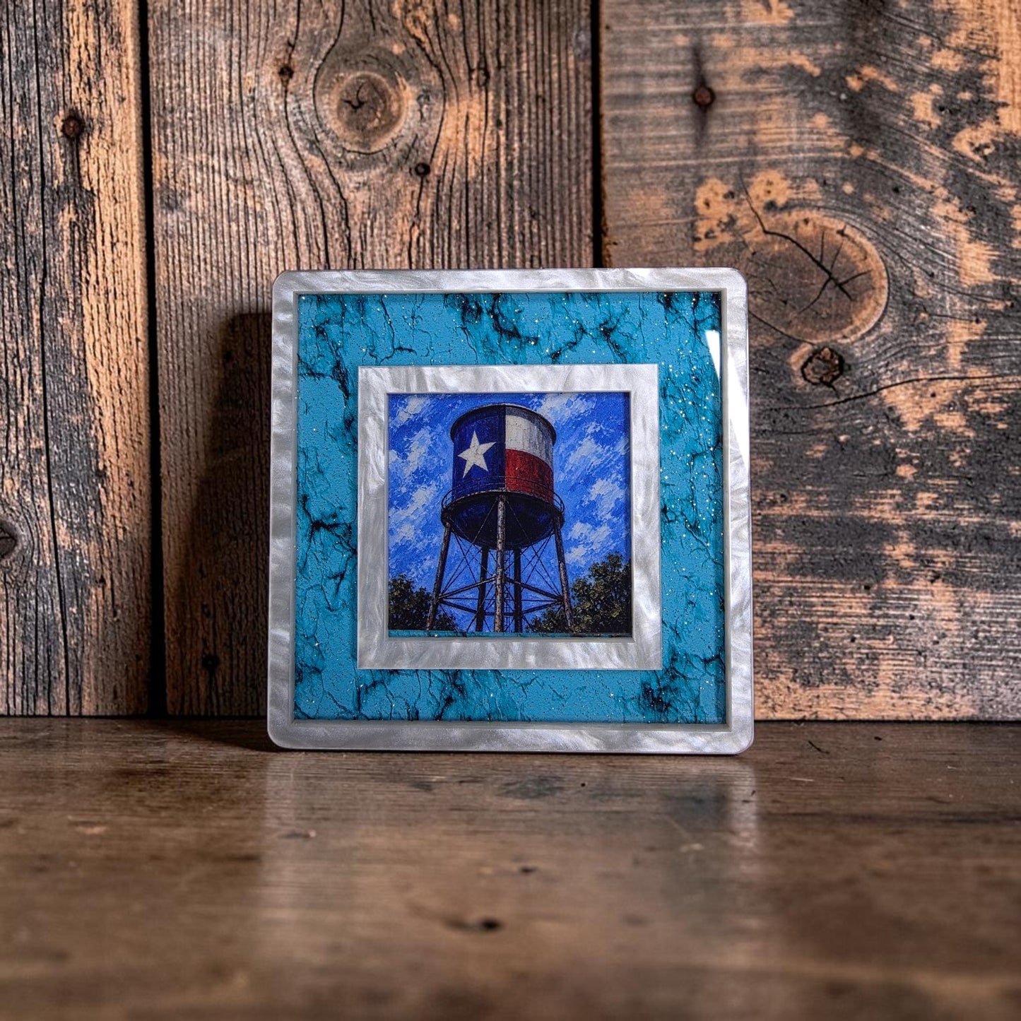 White Pearl & Turquoise Stone Interchangeable Night Light | Interchangeable Art