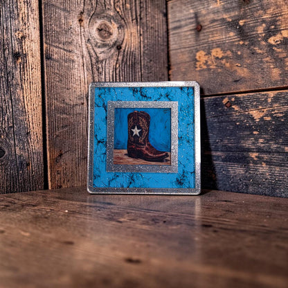 Gold Sparkle & Turquoise Stone Interchangeable Night Light | Interchangeable Art