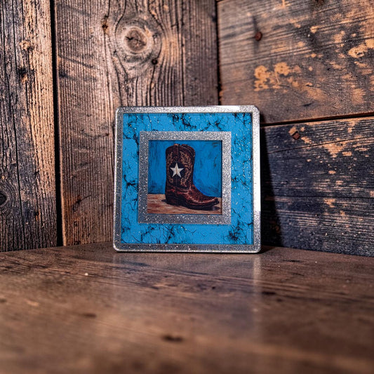 Gold Sparkle & Turquoise Stone Interchangeable Night Light | Interchangeable Art