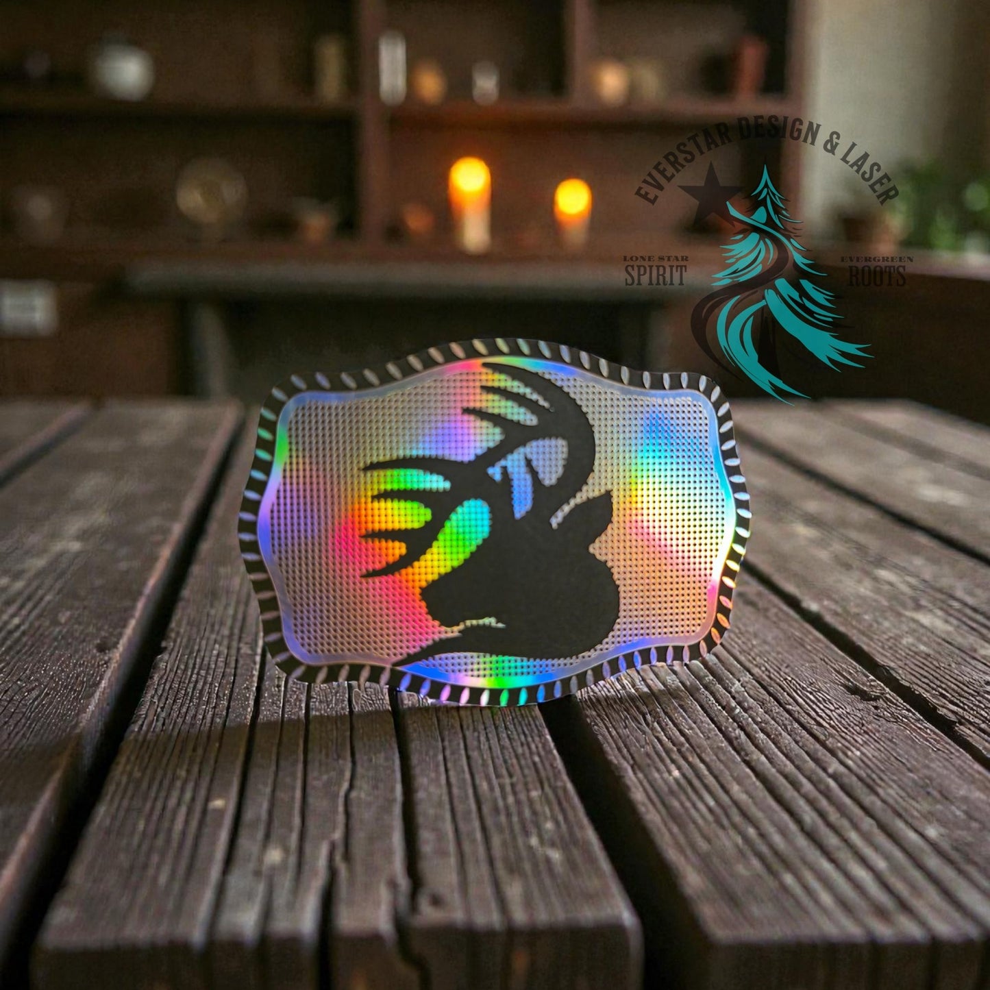Holographic Hunter's Edge Leatherette Patch