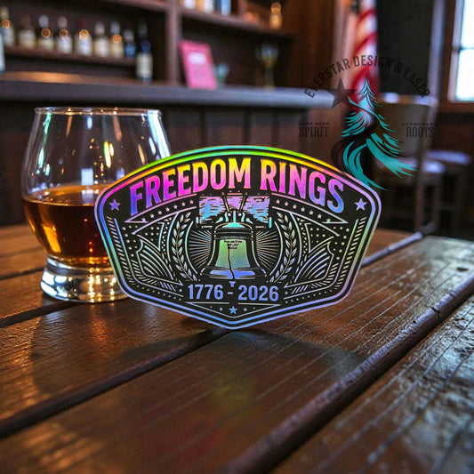 Freedom Rings 250 Years Holographic Leather Patch