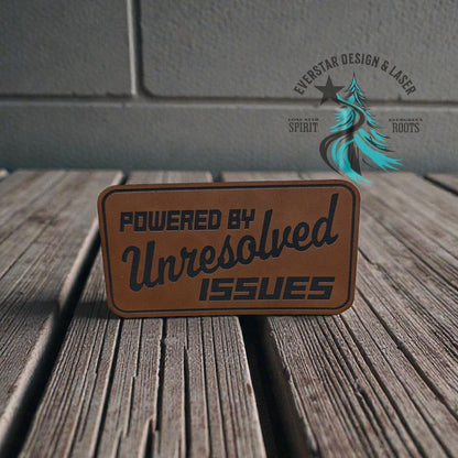 Powered by Unresolved Issues Leather Patch