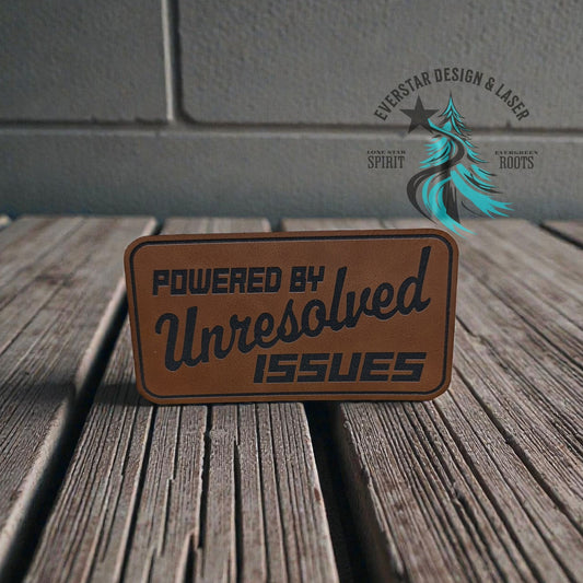 Powered by Unresolved Issues Leather Patch
