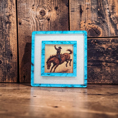 Turquoise Stone & White Scroll Interchangeable Night Light | Turquoise Western Texas Decor