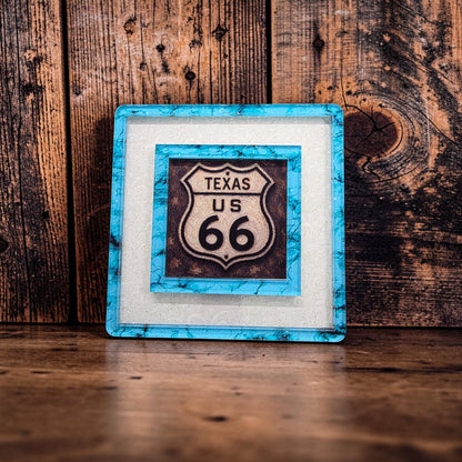 Turquoise Stone & White Scroll Interchangeable Night Light | Turquoise Western Texas Decor