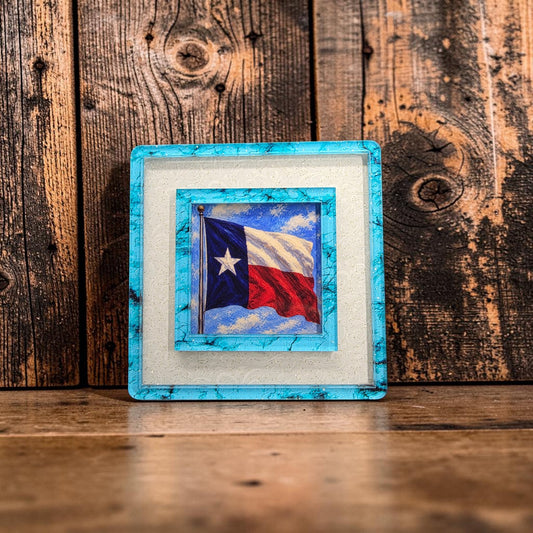 Turquoise Stone & White Scroll Interchangeable Night Light | Turquoise Western Texas Decor