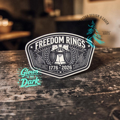 Freedom Rings 250 Years Leather Patch Glow in the Dark