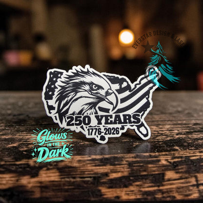 250 Years Eagle USA Leatherette Patch Glow in the Dark