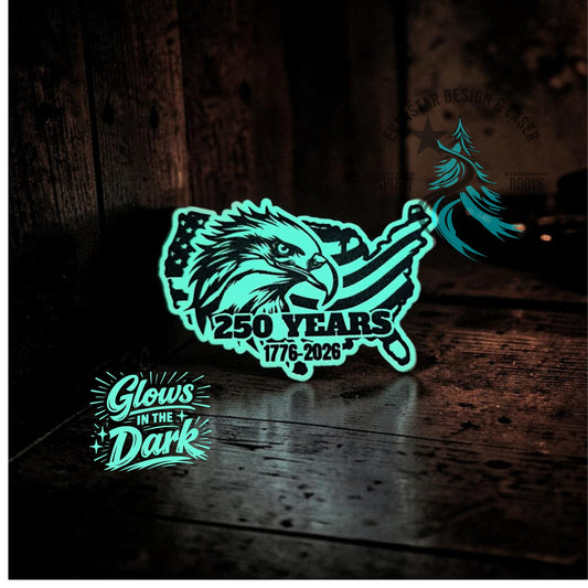 250 Years Eagle USA Leather Patch Glow in the Dark