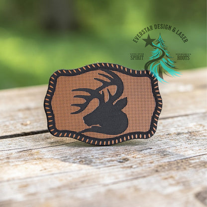 Linen Buck Silhouette Leather Patch
