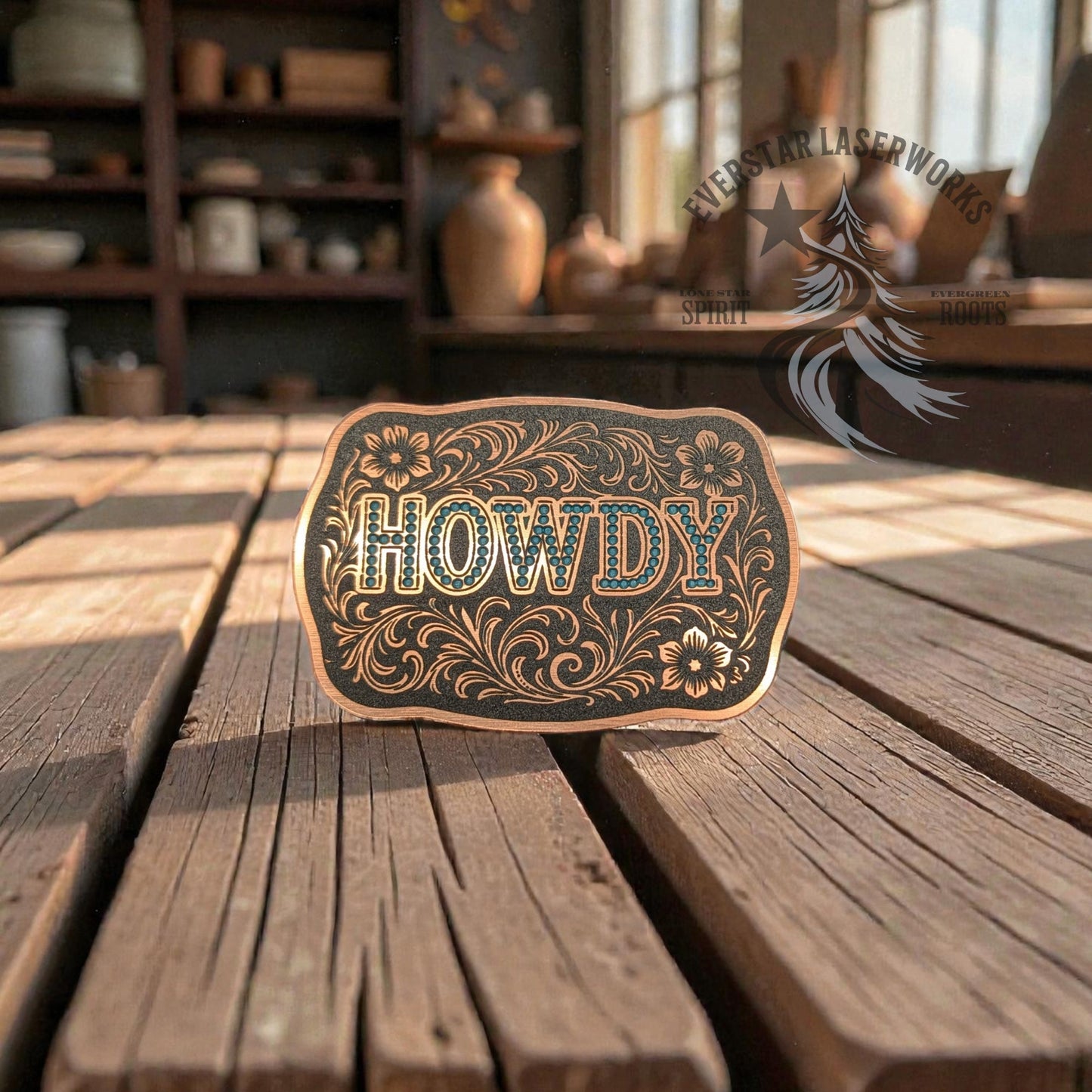 Howdy Buckle Stainless Acrylic Patch