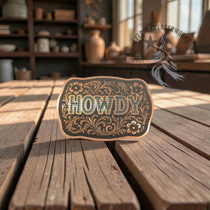 Howdy Buckle Stainless Acrylic Patch