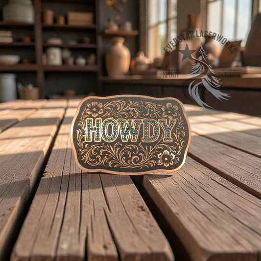 Howdy Buckle Stainless Acrylic Patch