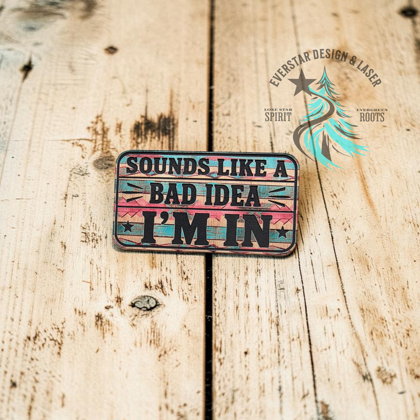 Sounds Like a Bad Idea Retro Rodeo Leatherette Patch