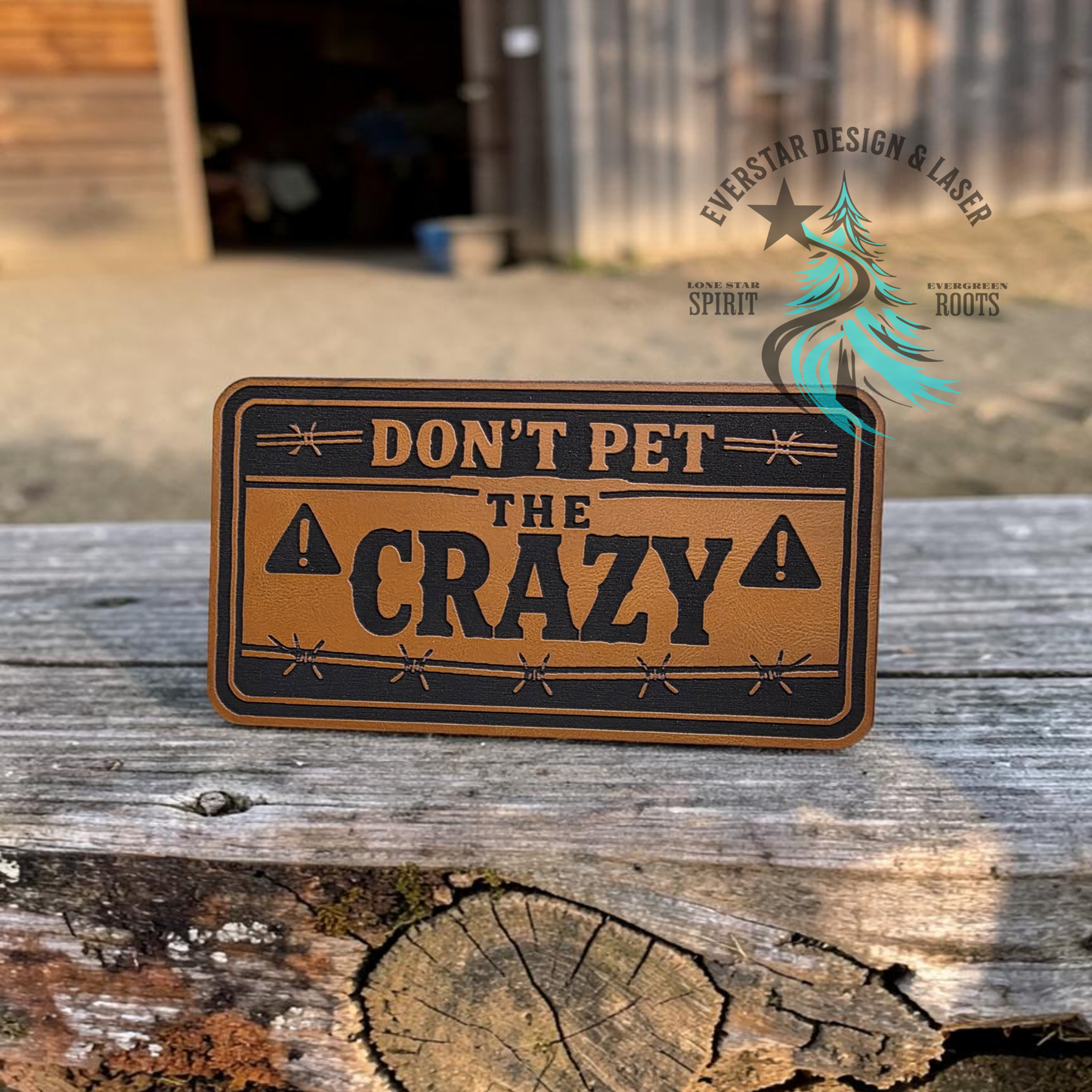 Don't Pet the Crazy Leatherette Patch