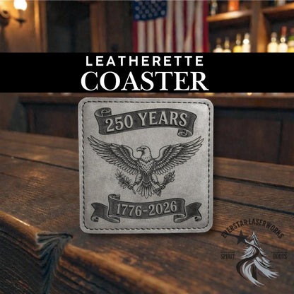 250 Years Heritage Collection Premium Leatherette® Coasters | 4" Square | Set of 6