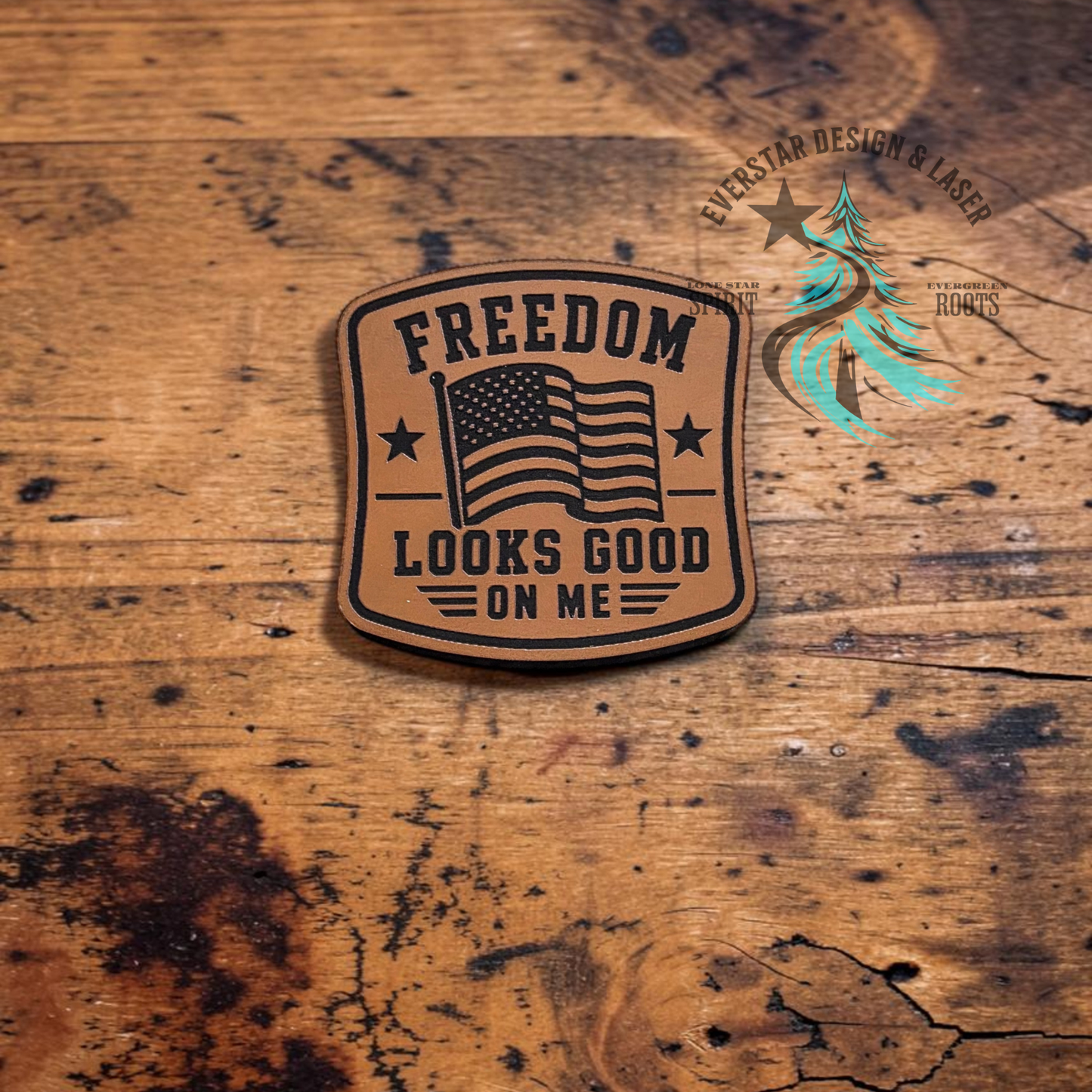 Freedom Looks Good on Me Leatherette Patch