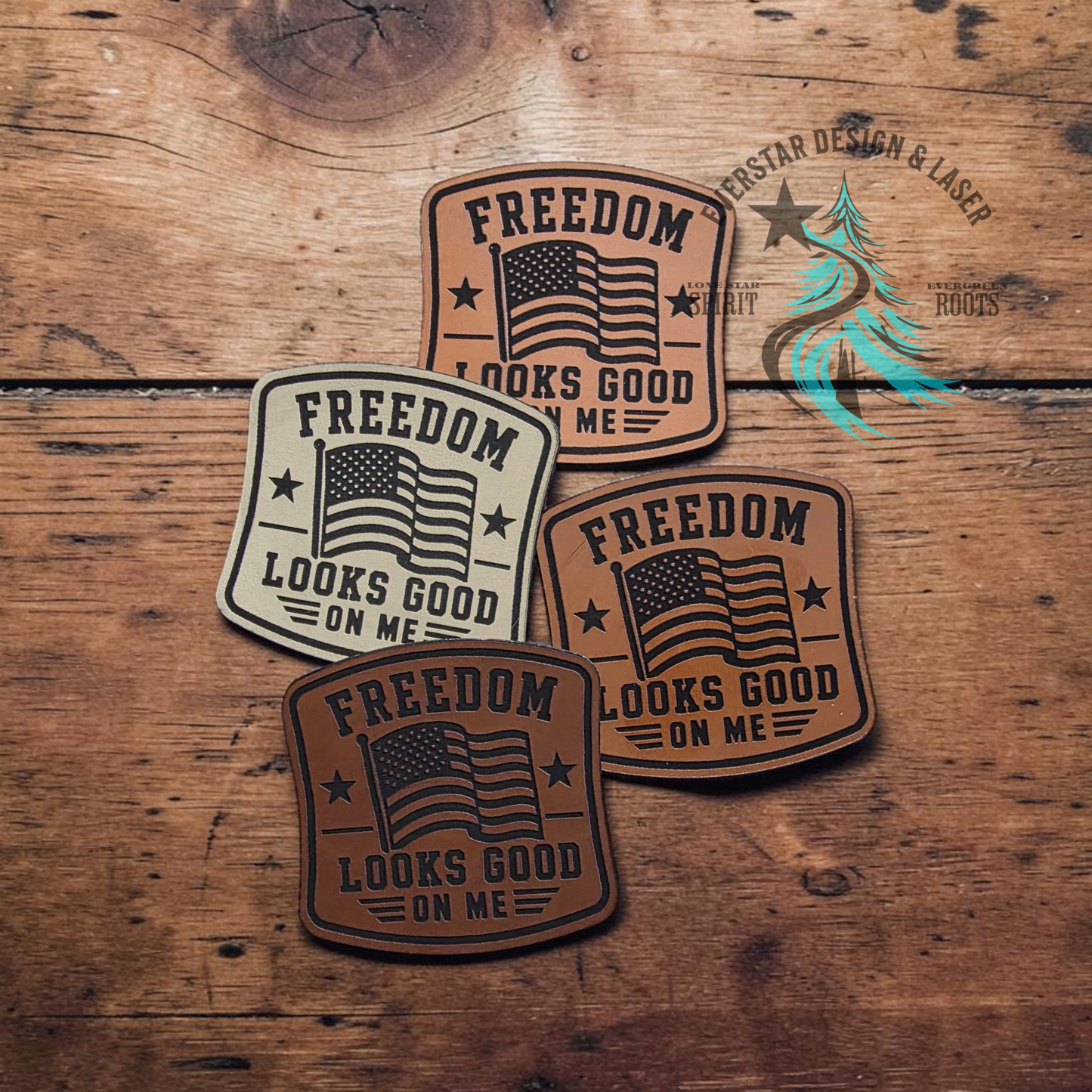 Freedom Looks Good on Me Leatherette Patch