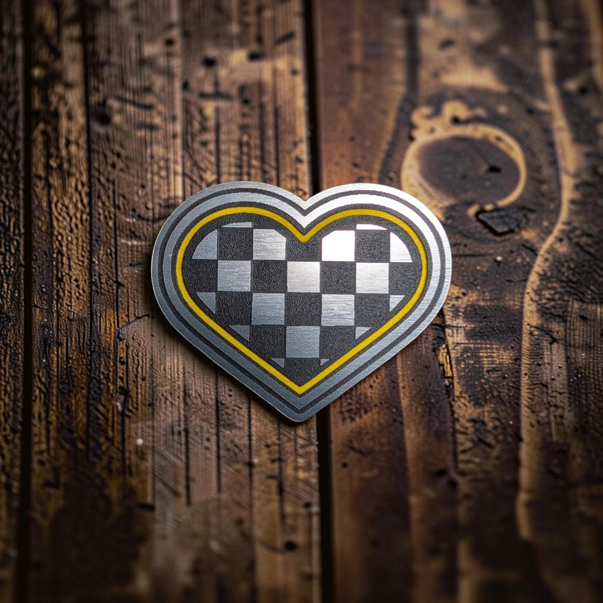 Classic Checkered Heart Hat Patch