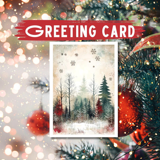 Winter Forest Holiday Card: Watercolor Christmas Tree Illustration