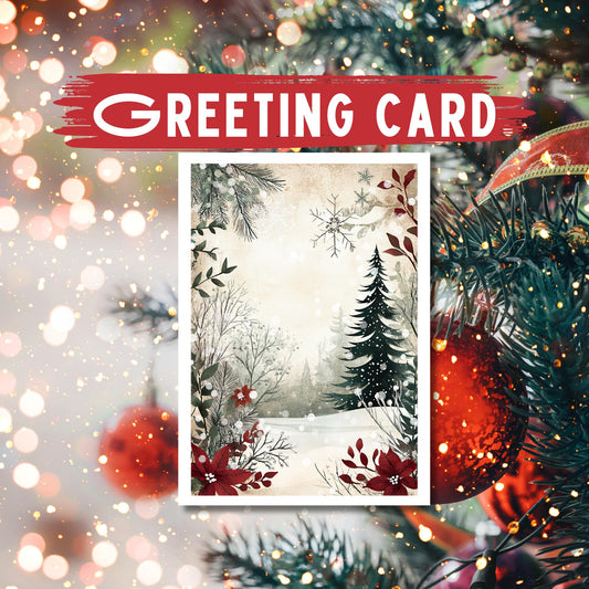 Winter Wonderland Christmas Card: Elegant Holiday Tree Illustration