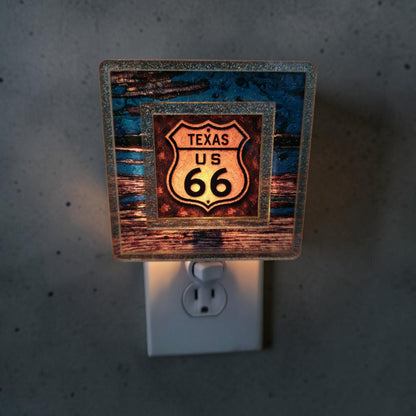 Western Interchangeable Night Light | Rustic Blue Wood & Gold Western Decor