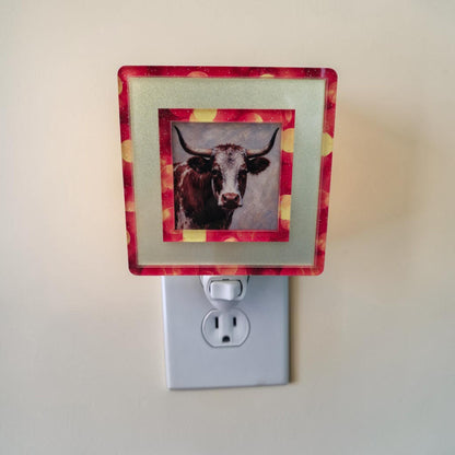 Western Longhorn Night Light Frame | Interchangeable Stardust & Bokeh Art