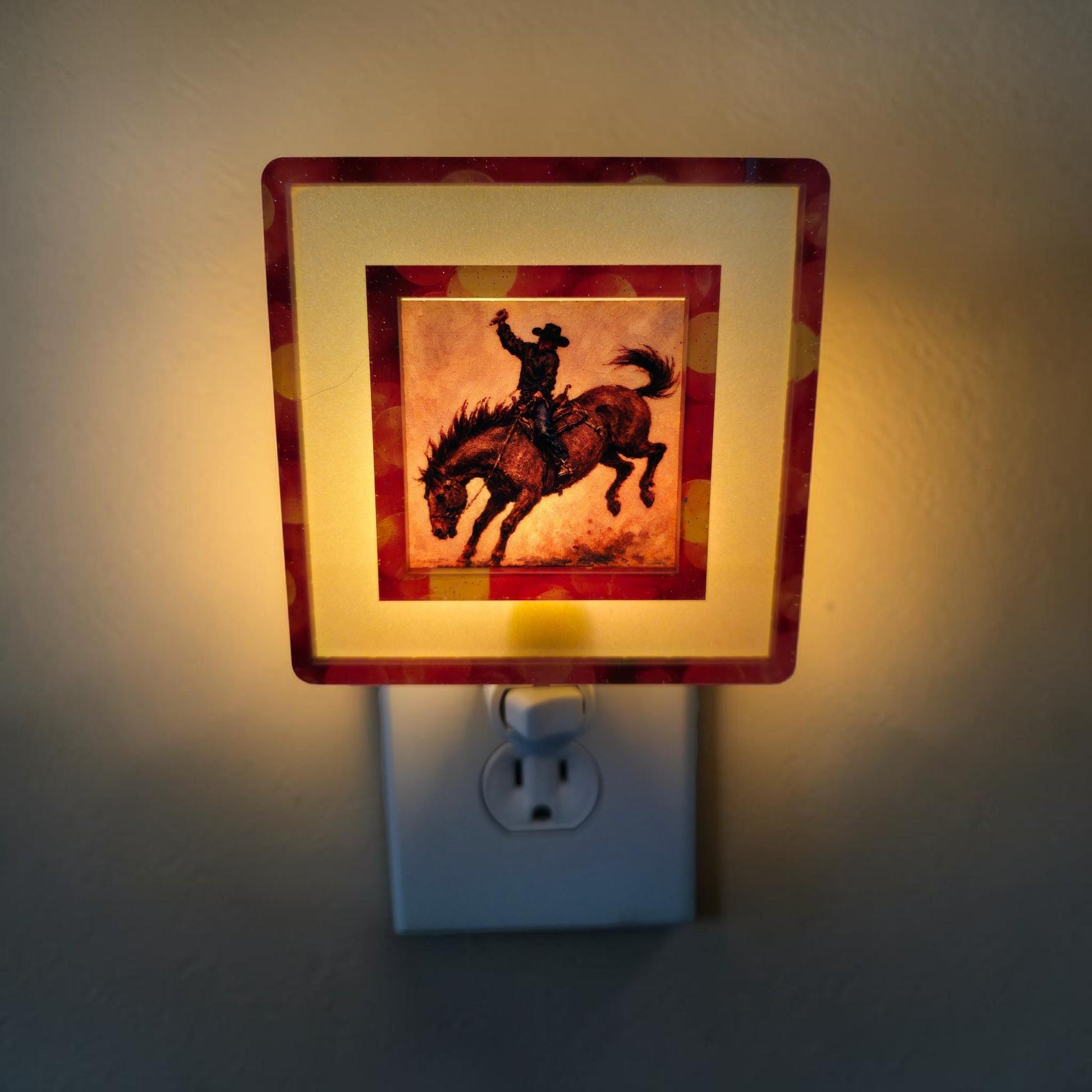 Western Longhorn Night Light Frame | Interchangeable Stardust & Bokeh Art