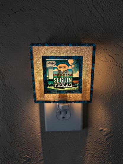 Iconic Seguin Texas Landmark Decor | Seguin Water Towers Night Light | Interchangeable Art