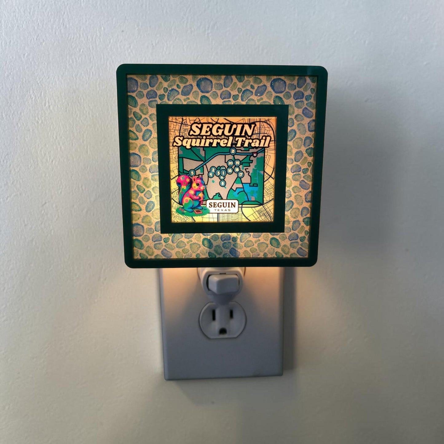 Seguin Texas Landmark Decor | Seguin Squirrel Trail Night Light | Interchangeable Art