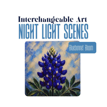 Bluebonnet Bloom Interchangeable Night Light Art Scene Insert