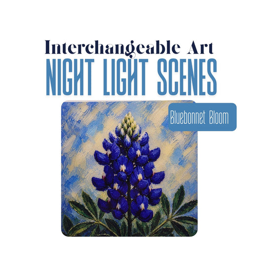 Bluebonnet Bloom Interchangeable Night Light Art Scene Insert