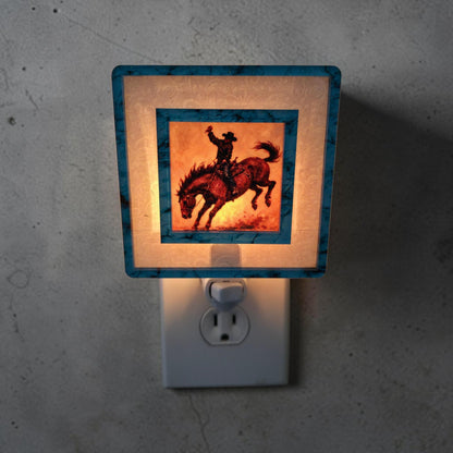 Bucking Bronco Interchangeable Night Light Art Scene Insert