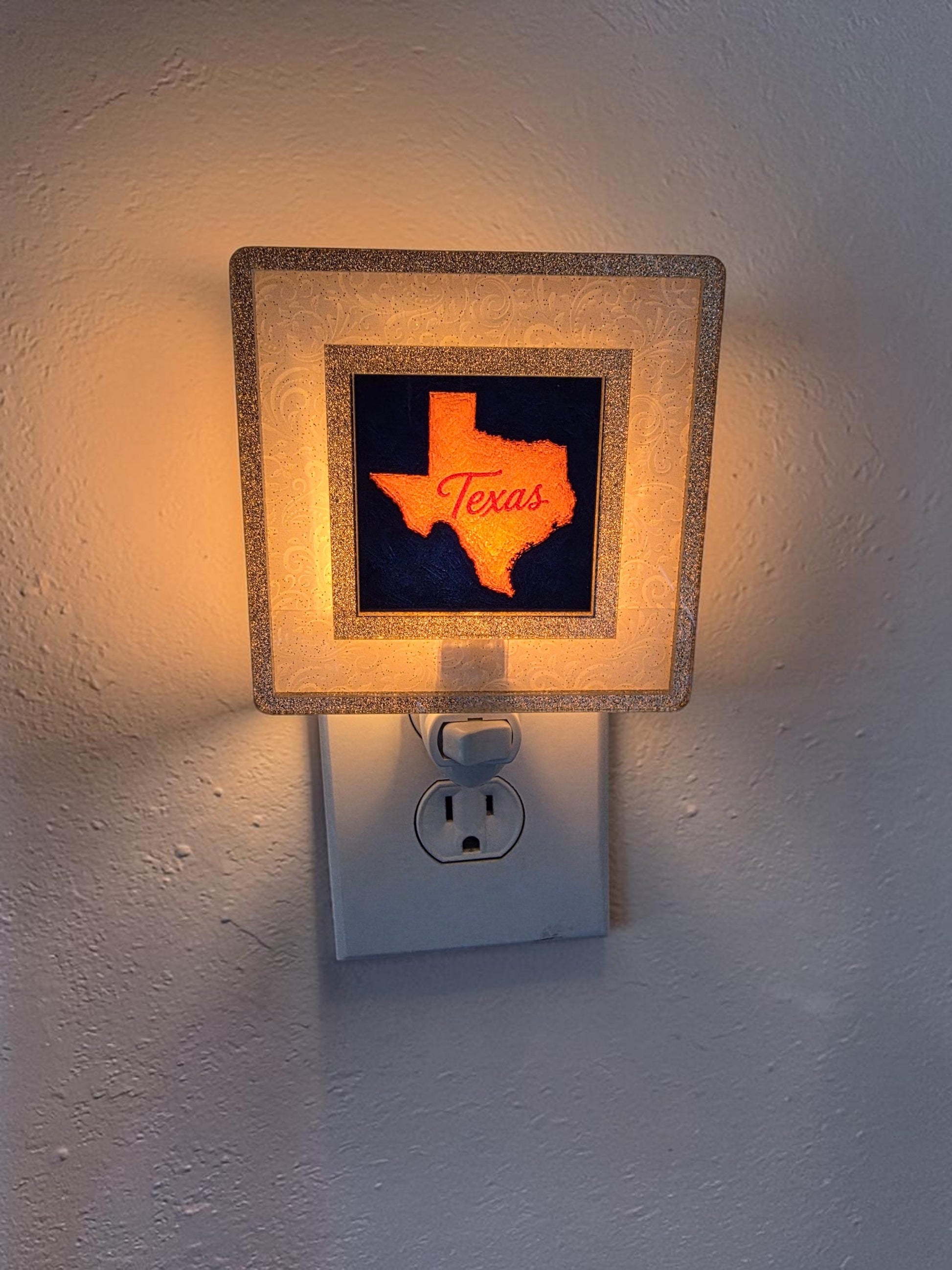 Texas Script Interchangeable Night Light Art Scene Insert