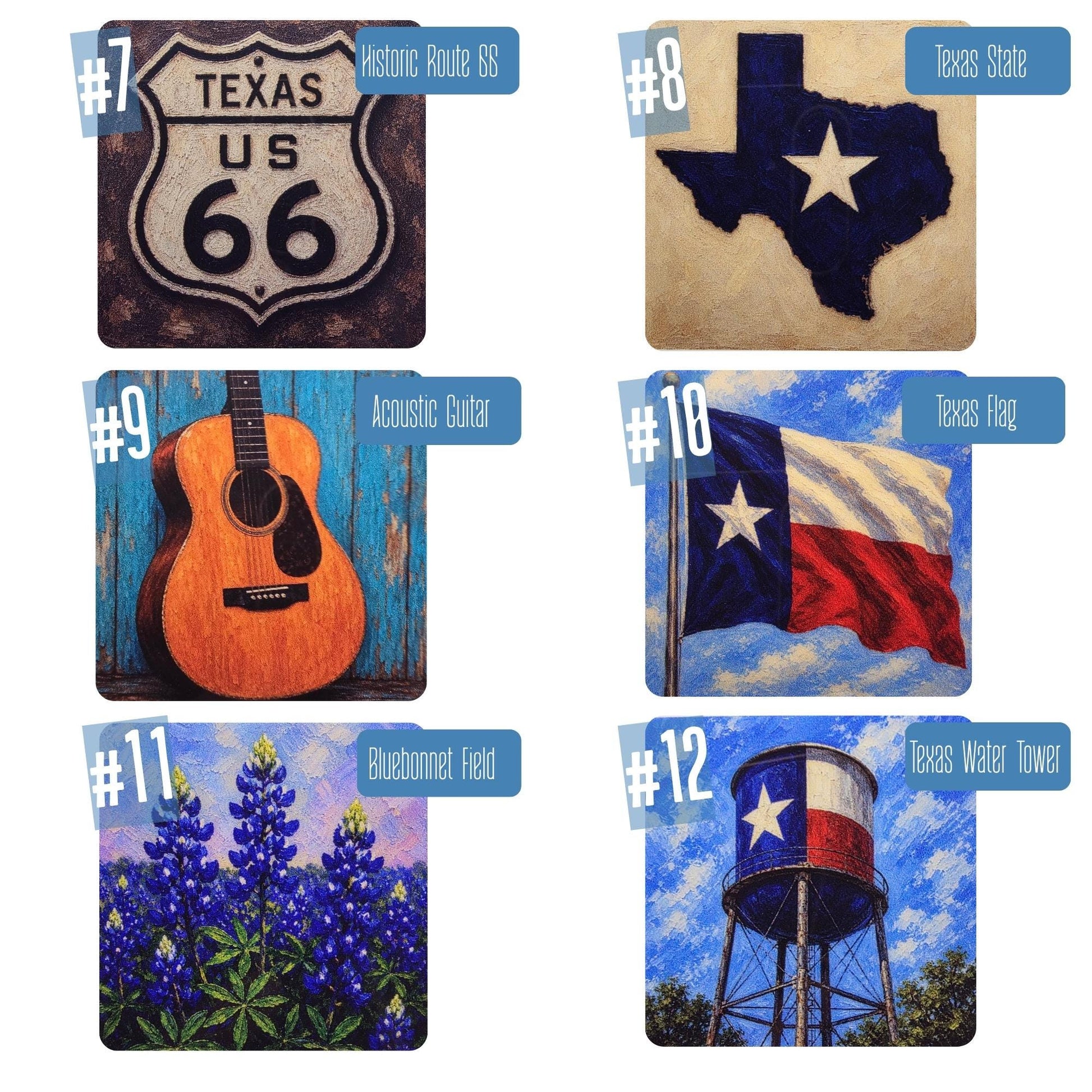 Western Interchangeable Night Light | Rustic Blue Wood & Gold Western Decor
