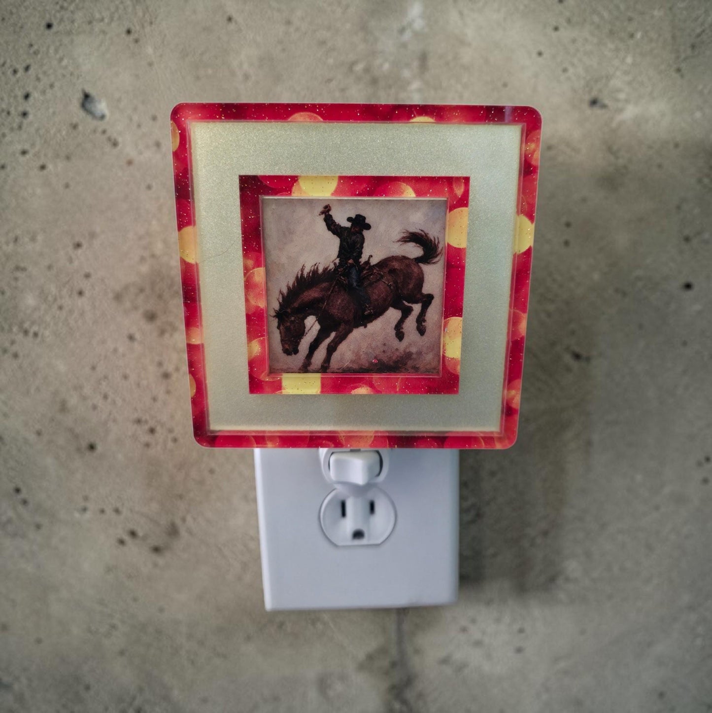 Western Longhorn Night Light Frame | Interchangeable Stardust & Bokeh Art