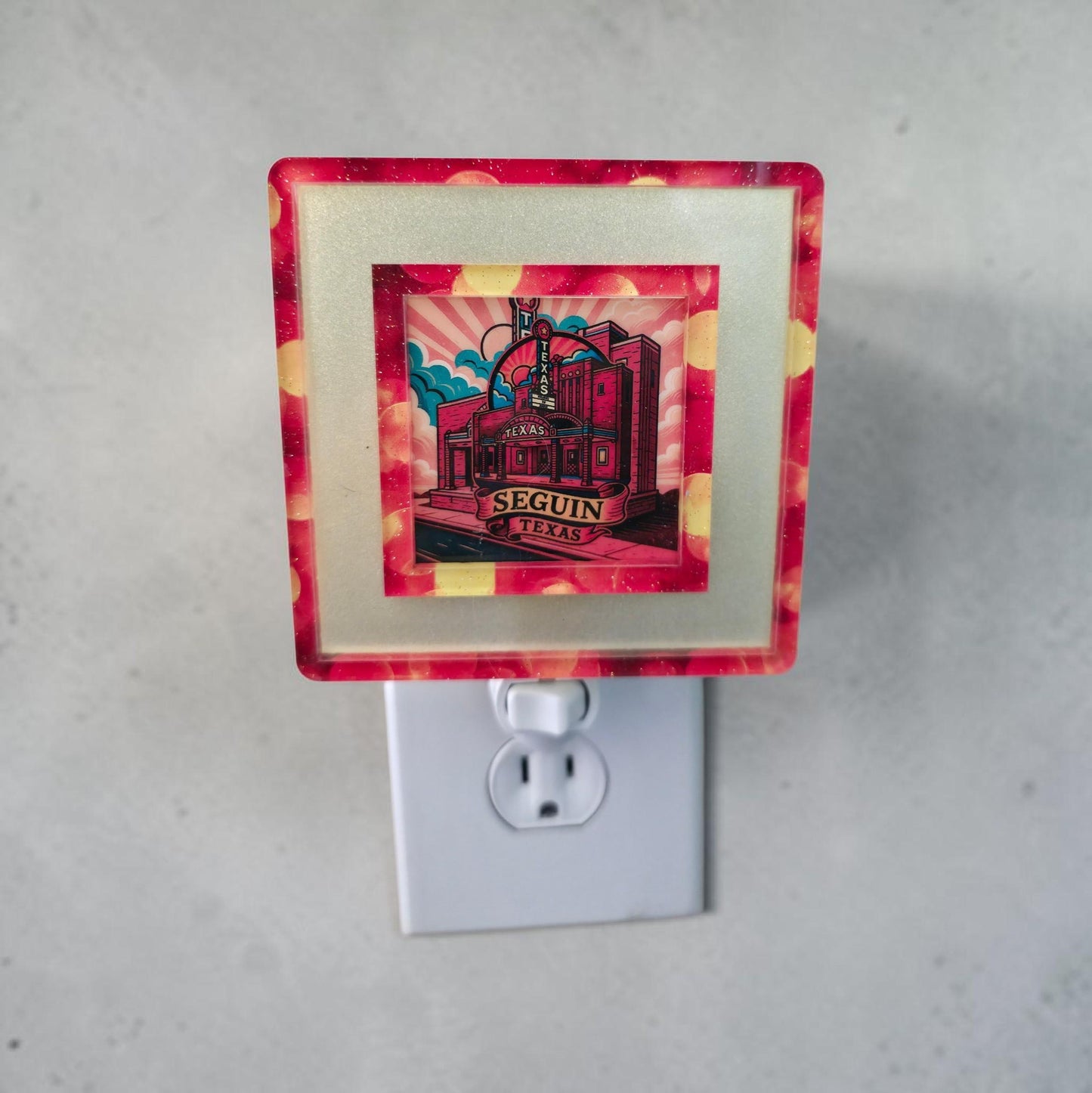 Seguin Texas Theatre Night Light | Historic Landmark Decor (Interchangeable Art)