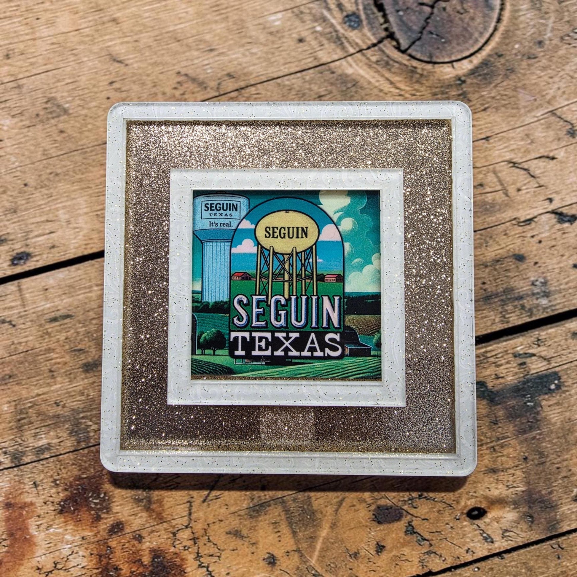 Iconic Seguin Texas Landmark Decor | Seguin Water Towers Night Light | Interchangeable Art